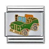 Green Vintage Truck stainless steel Italian charm
