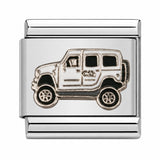 White Jeep stainless steel Italian charm