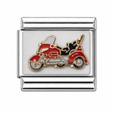Red Motorcycle stainless steel Italian charm