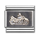 White Motorcycle stainless steel Italian charm