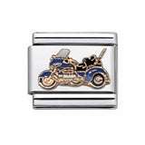 Beige Motorcycle stainless steel Italian charm