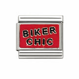Biker Chic stainless steel enamel Italian charm