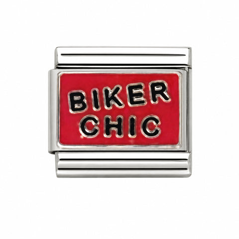 Biker Chic stainless steel enamel Italian charm