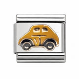 Yellow Vintage Car stainless steel enamel Italian charm
