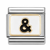 Black Ampersand stainless steel enamel Italian charm