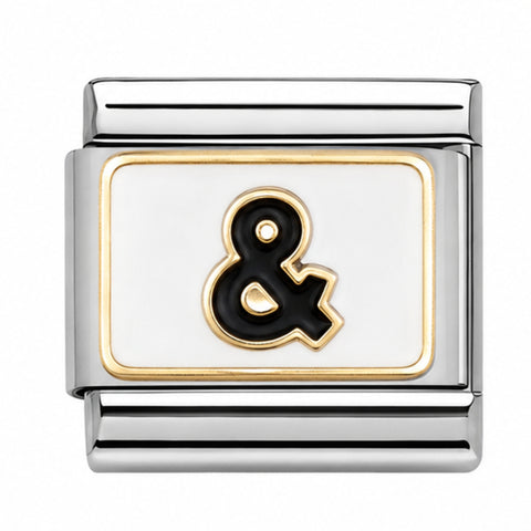 Black Ampersand stainless steel enamel Italian charm