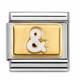 Gold Ampersand stainless steel enamel Italian charm