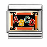 ABC School Blocks stainless steel enamel Italian charm