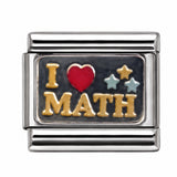 I Love Math stainless steel enamel Italian charm