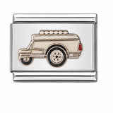 Beige Jeep stainless steel enamel Italian charm