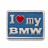 I Love My BMW stainless steel enamel Italian charm