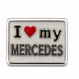 I Love My Mercedes stainless steel enamel Italian charm