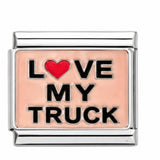 Love My Truck stainless steel enamel Italian charm