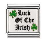 Luck of the Irish stainless steel enamel Italian charm
