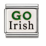 Go Irish stainless steel enamel Italian charm