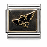 Gold Eagle stainless steel enamel Italian charm