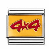 Red 4x4 – Yellow stainless steel enamel Italian charm