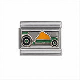 Green Tractor stainless steel enamel Italian charm