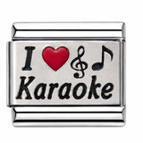 I Love Karaoke stainless steel enamel Italian charm