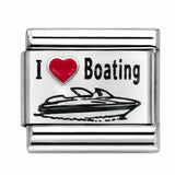 I Love Boating stainless steel enamel Italian charm