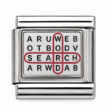 Word Search stainless steel Italian charm - Row 55