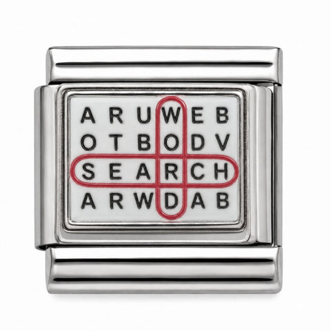 Word Search stainless steel Italian charm - Row 55