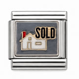 Sold Sign stainless steel Italian charm - Row 55