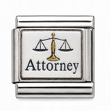 Attorney Scales stainless steel Italian charm - Row 55