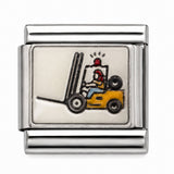 Forklift Operator stainless steel Italian charm - Row 55