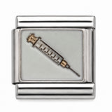 Medical Syringe stainless steel Italian charm - Row 55