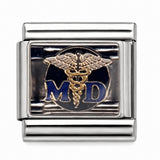 Medical Doctor MD stainless steel Italian charm - Row 55