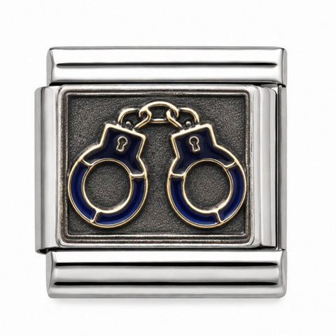 Handcuffs stainless steel Italian charm - Row 56