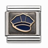 Police Cap stainless steel Italian charm - Row 56