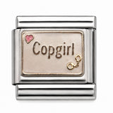 Copgirl stainless steel Italian charm - Row 56