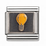 Light Bulb stainless steel Italian charm - Row 56