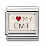 I Love My EMT stainless steel Italian charm - Row 57
