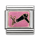 Hair Dryer and Scissors stainless steel Italian charm - Row 57