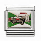 Vintage Police Car stainless steel Italian charm - Row 57