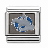 Blue Dolphin stainless steel Italian charm - Row 58