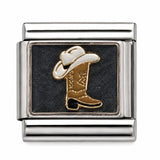 Cowboy Hat and Boot stainless steel Italian charm - Row 58