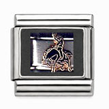 Saddle bronc rider stainless steel Italian charm - Row 59