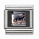 Roping horse stainless steel Italian charm - Row 59