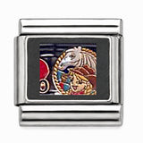 Western horse head stainless steel Italian charm - Row 59