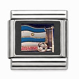 Argentina soccer stainless steel Italian charm - Row 60