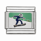 Speed Skater stainless steel Italian charm - Row 61
