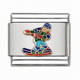 Hockey Player stainless steel Italian charm - Row 61