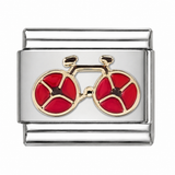 Red Bicycle stainless steel Italian charm - Row 61