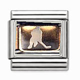 White Dog Silhouette Italian charm