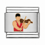 Violinist stainless steel Italian charm - Row 61