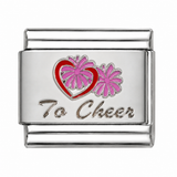 To Cheer stainless steel Italian charm - Row 61